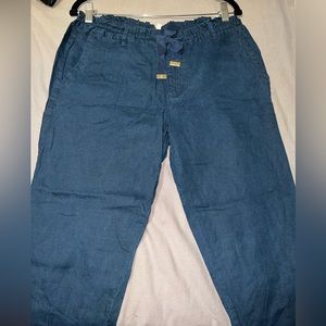 Juicy Couture Navy Blue Linen Trousers RARE